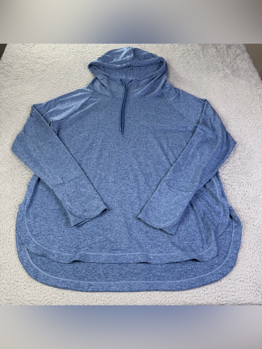 Athleta Uptempo Hoodie Sweatshirt Womens XL Blue Long Sleeve Athletic Relaxed - Picture 2 of 8